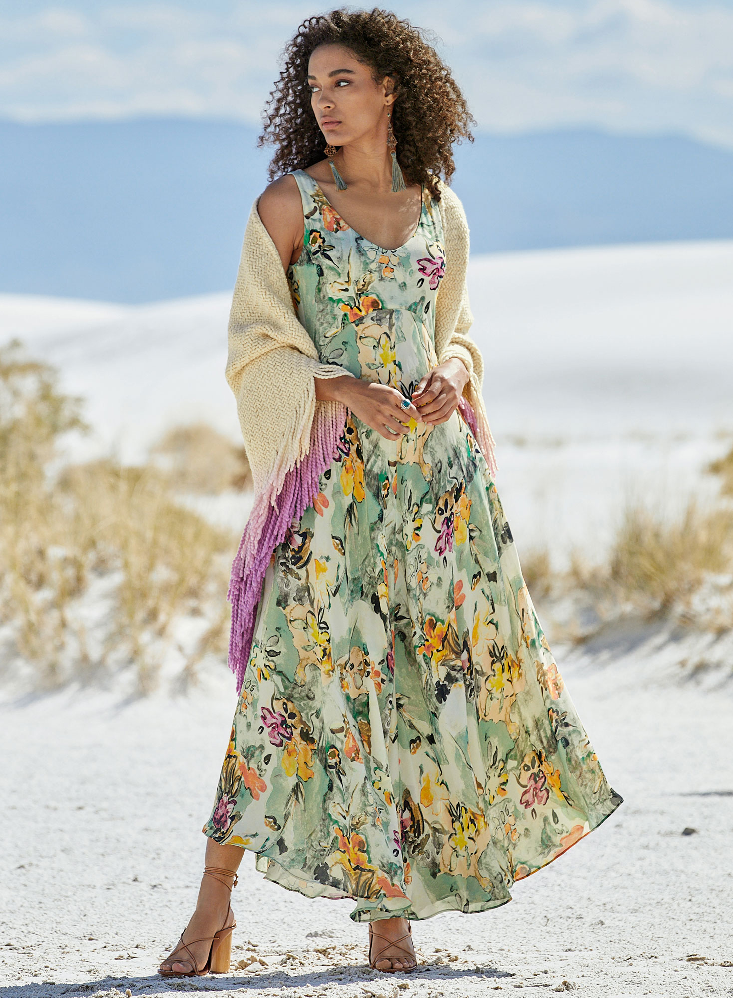 Maxikleid Mit Tahitiblüten